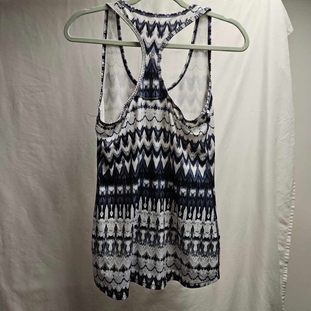 3for$25 blue grey printed workout tank top athletic 90 degrees racerback scoop L - Picture 4 of 5